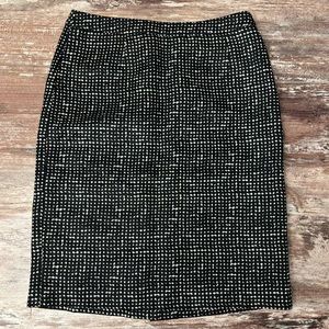 Tory Burch | VGUC Black and White Textured Pencil Skirt, Cotton/Wool/Silk Size 6